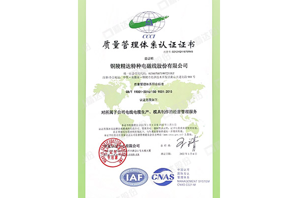 ISO 9001:2015 质量管理体系认证